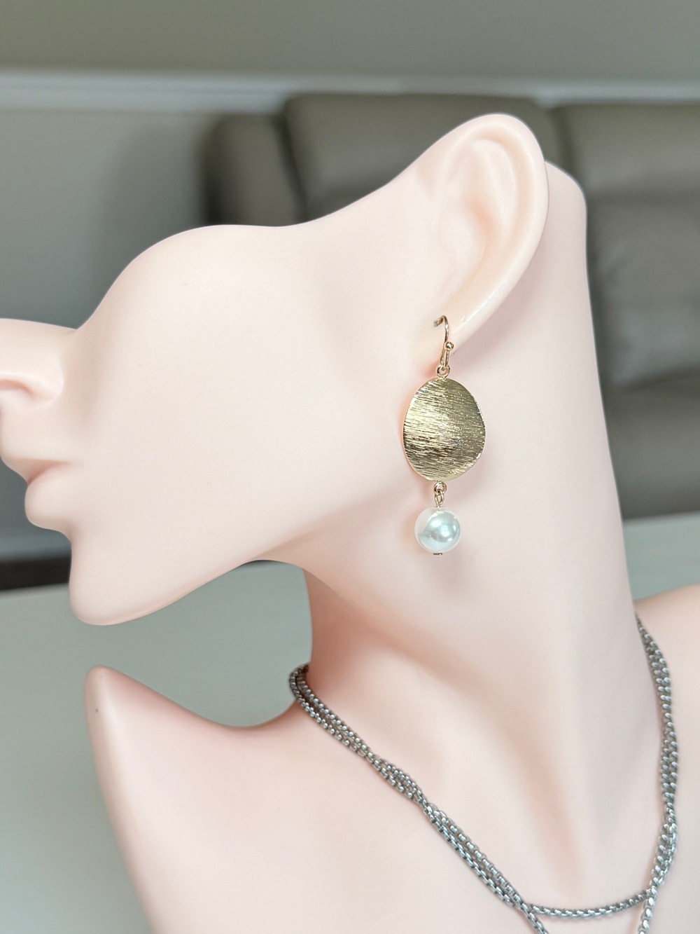 Bohemian Gold and Pearl Drop Earrings - Women's Jewelry